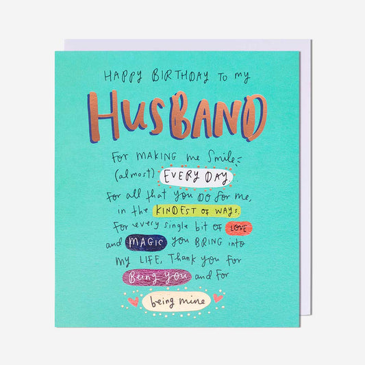 Making Me Smile Husband Birthday Card