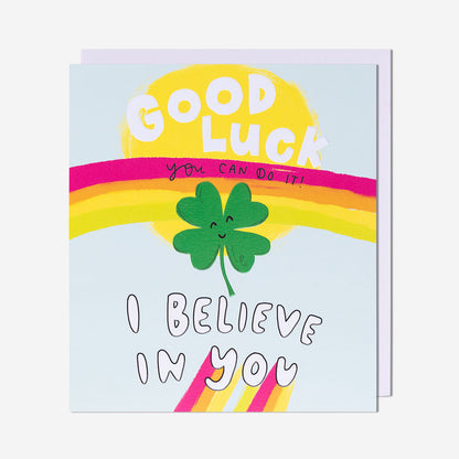 Four Leaf Clover Good Luck Card