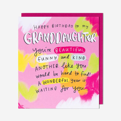 Beautiful Funny And Kind Granddaughter Birthday Card