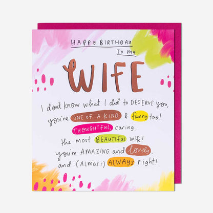 What I Did To Deserve You Wife Birthday Card