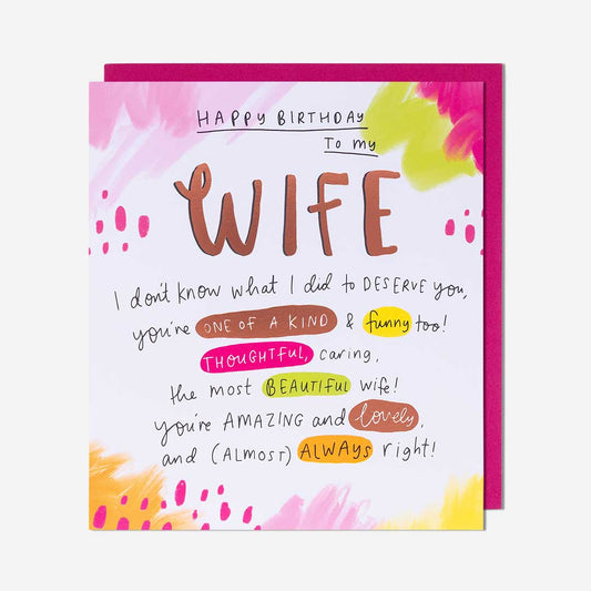 What I Did To Deserve You Wife Birthday Card