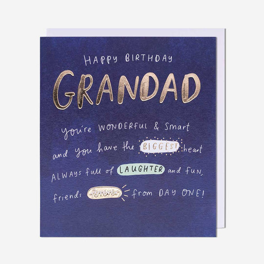 Wonderful & Smart Grandad Birthday Card