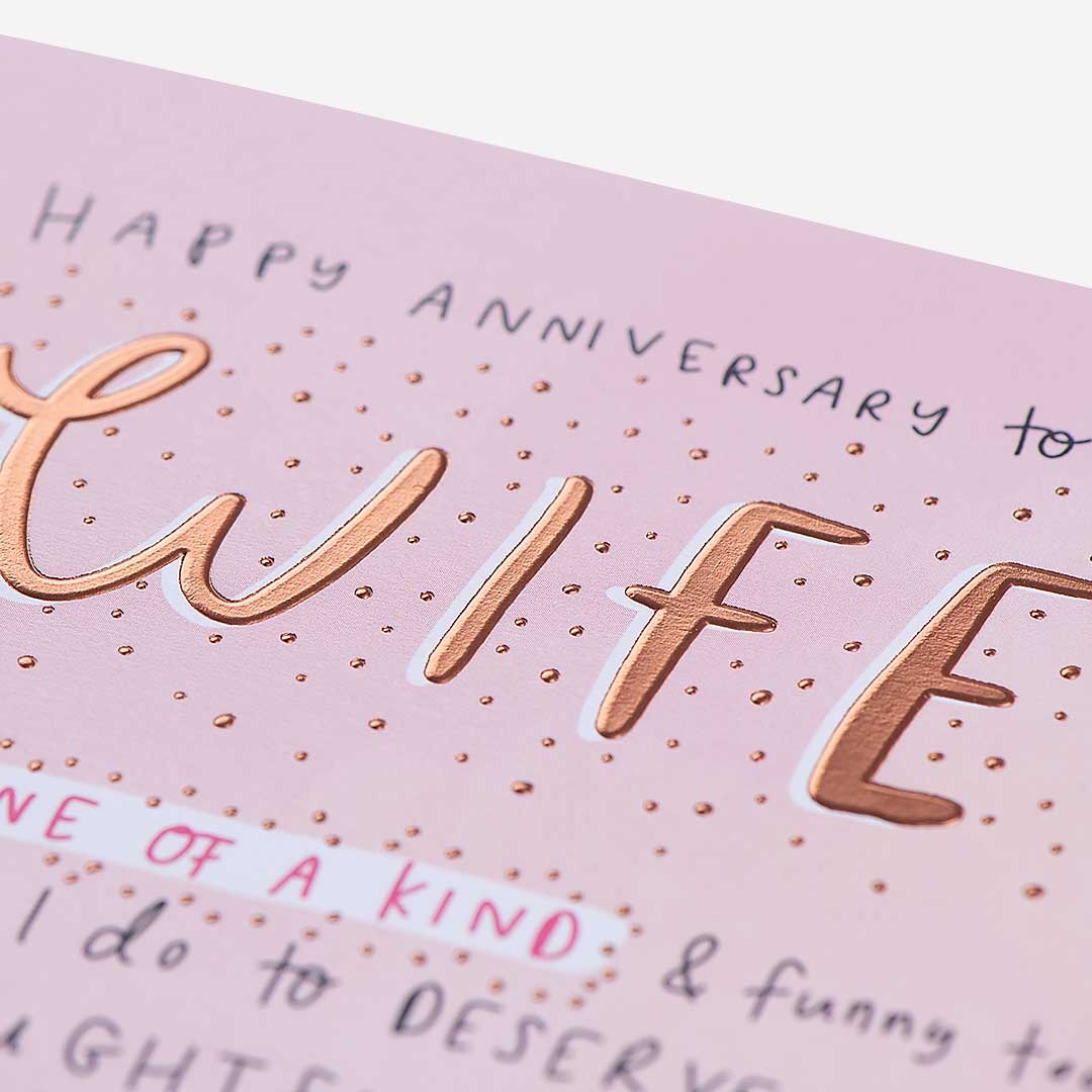One Of A Kind Wife Anniversary Card
