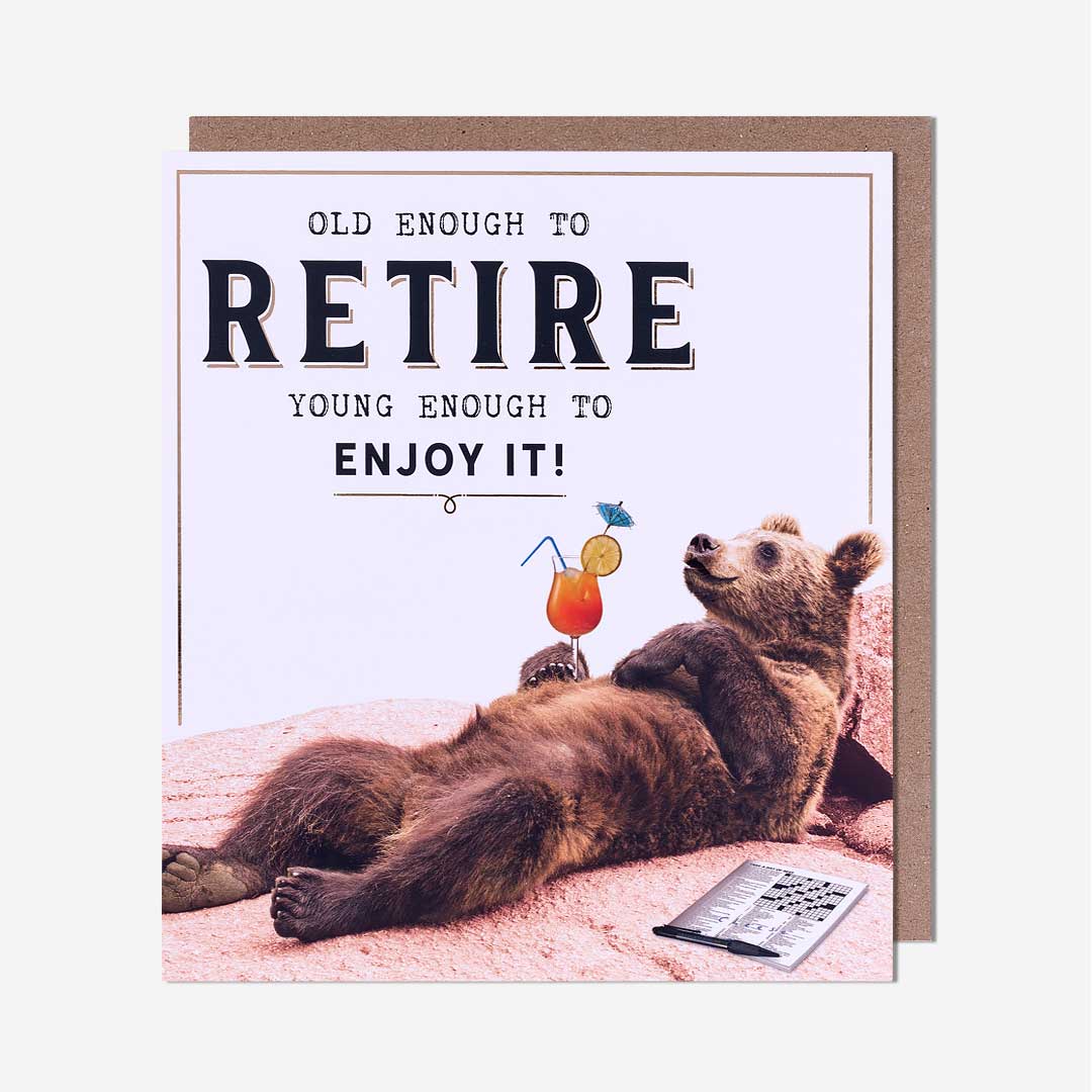 Bear Old Enough To Retire Card