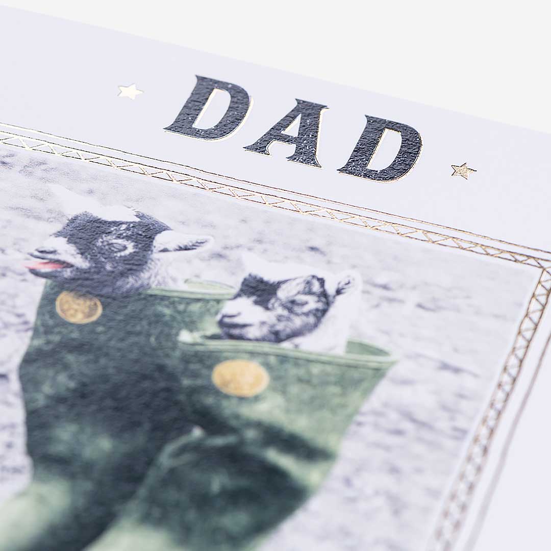Goats In Wellies Dad Birthday Card