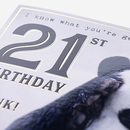 Panda 21st Getting Drunk 21st Birthday Card