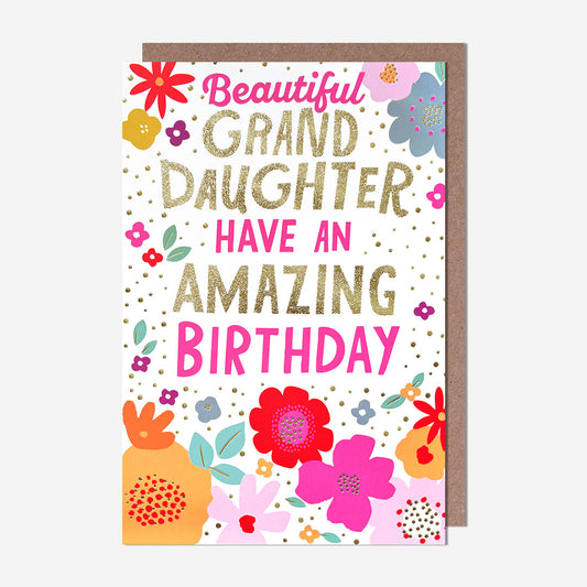 Floral Granddaughter Birthday Card