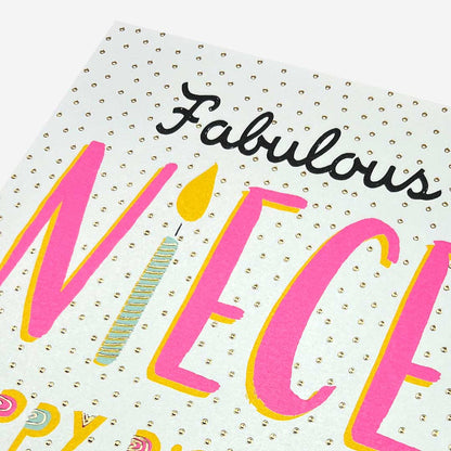 Fabulous Niece Candle Birthday Card