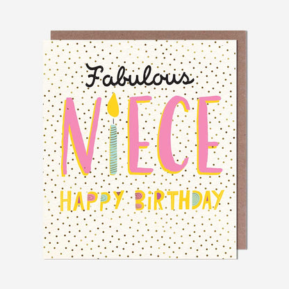 Fabulous Niece Candle Birthday Card