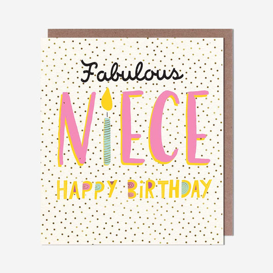 Fabulous Niece Candle Birthday Card
