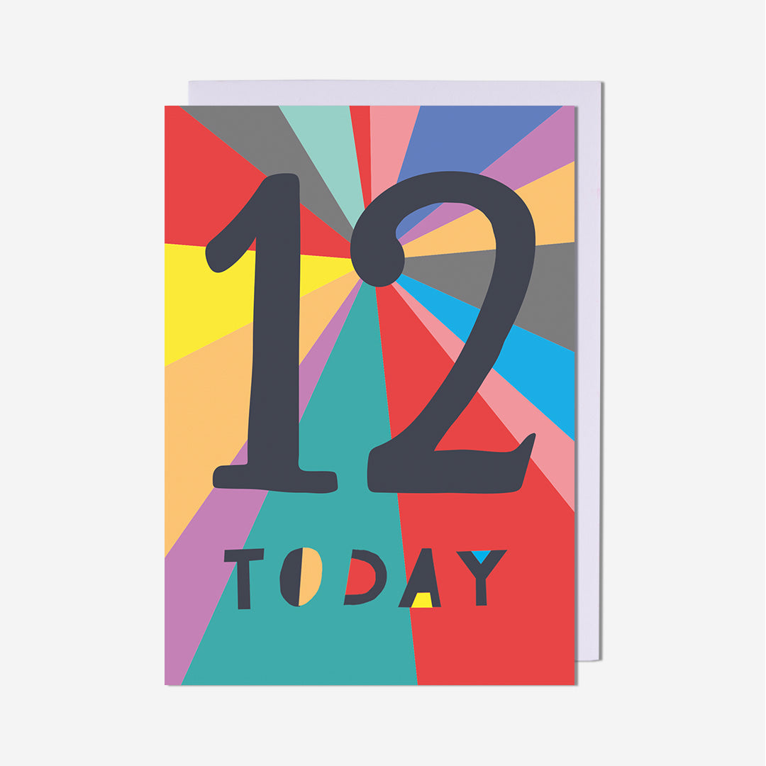 12 Today Stripes 12th Birthday Card