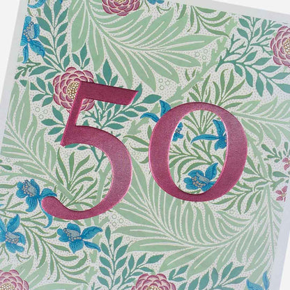 50 William Morris Pattern 50th Birthday Card