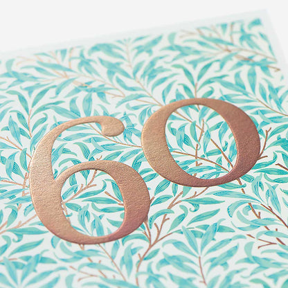 60 William Morris Pattern 60th Birthday Card