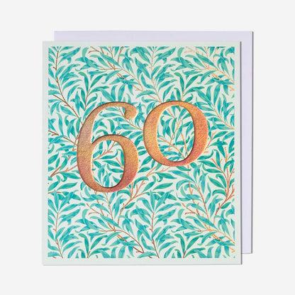60 William Morris Pattern 60th Birthday Card