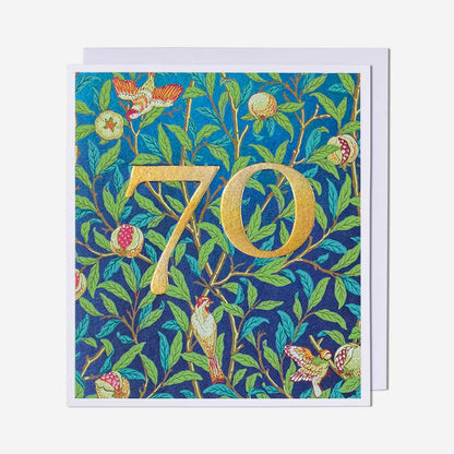 70 William Morris Pattern 70th Birthday Card