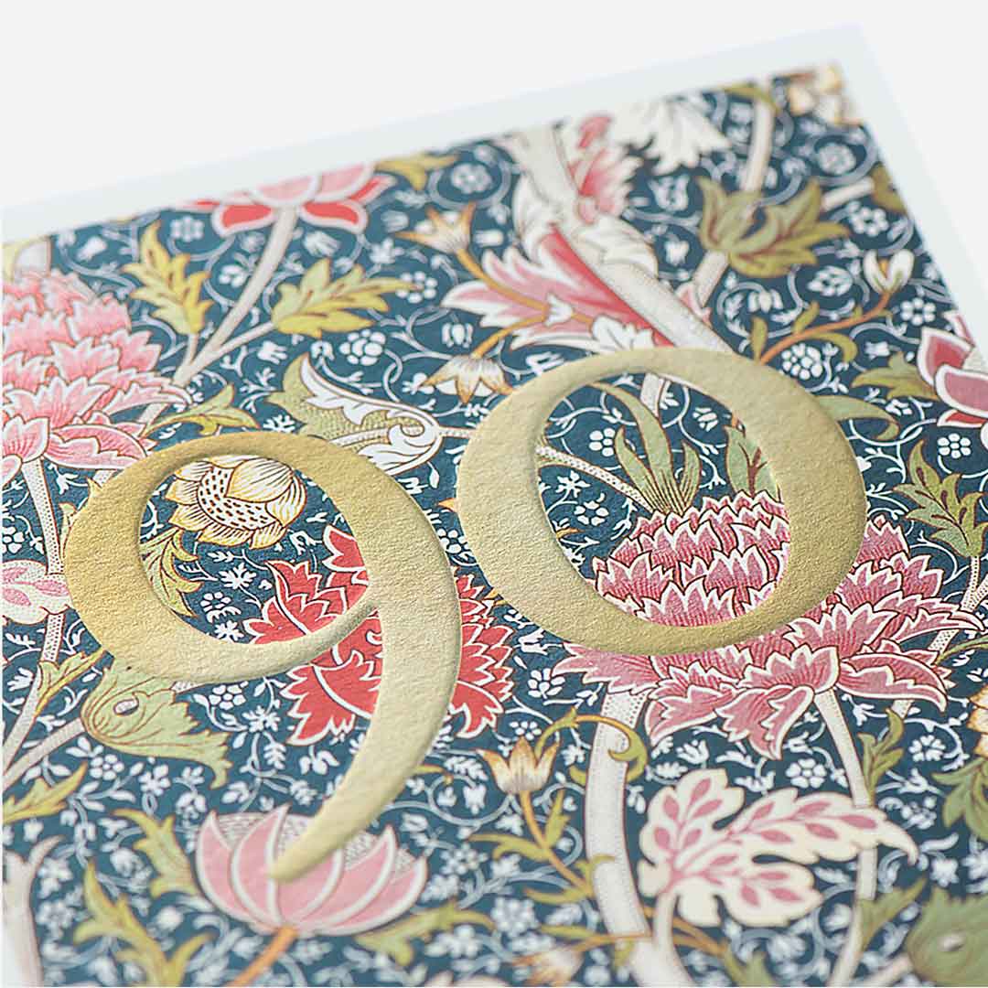 90 William Morris Pattern 90th Birthday Card