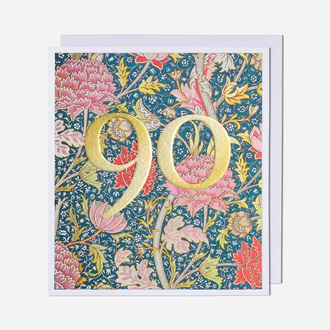 90 William Morris Pattern 90th Birthday Card