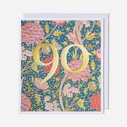 90 William Morris Pattern 90th Birthday Card