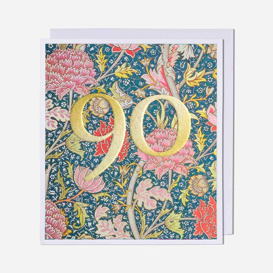 90 William Morris Pattern 90th Birthday Card