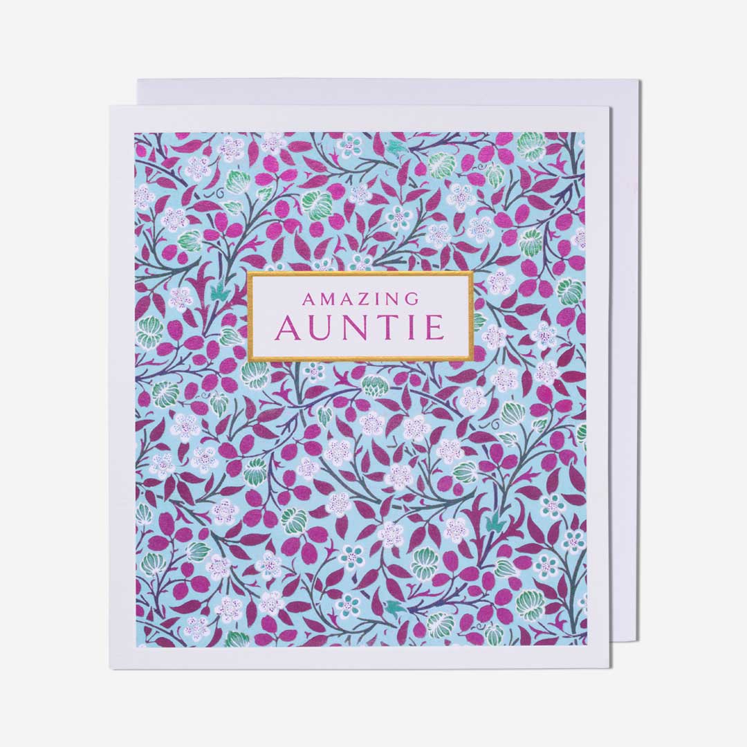 Amazing Auntie Floral Pattern Birthday Card