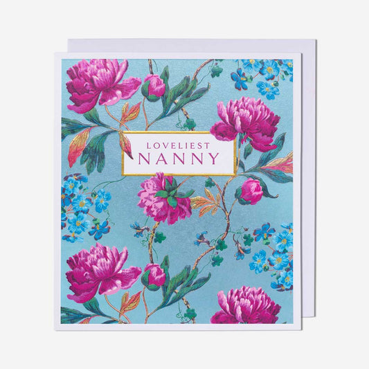 Loveliest Nanny Floral Design Birthday Card