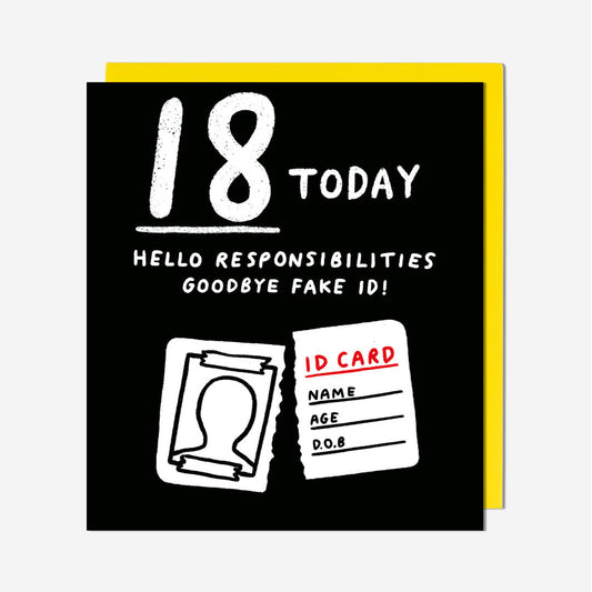 18 Goodbye Fake ID 18th Birthday Card