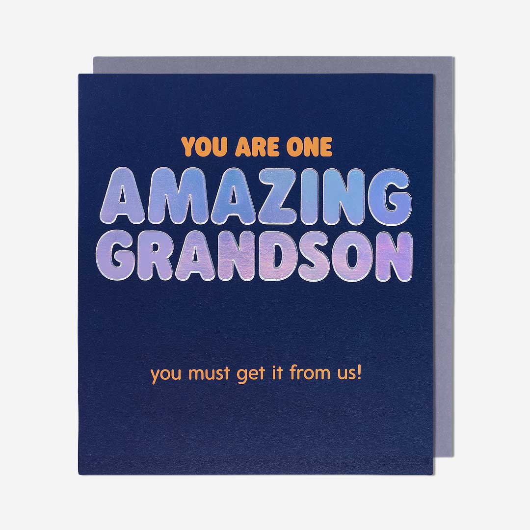 Must Get It From Us Grandson Birthday Card