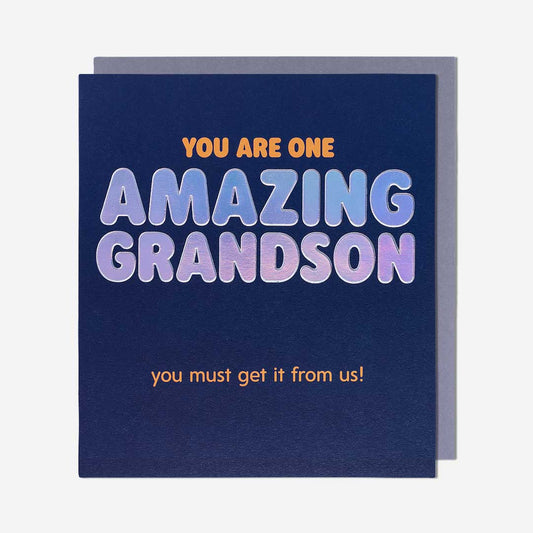 Must Get It From Us Grandson Birthday Card