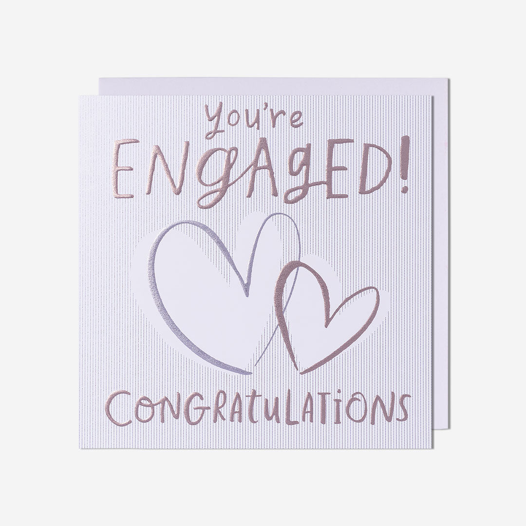 You're Engaged Two Hearts Card