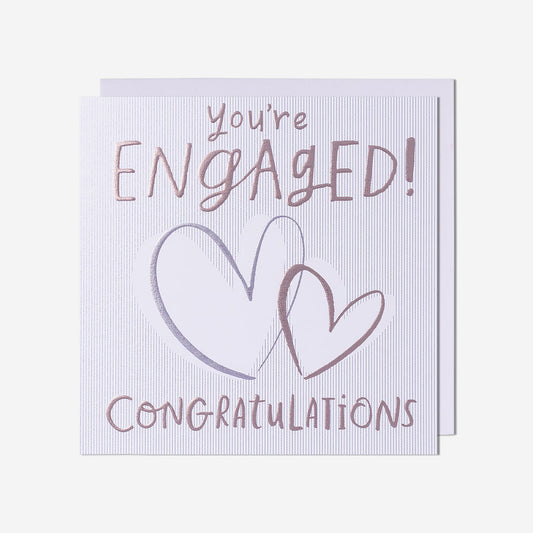You're Engaged Two Hearts Card