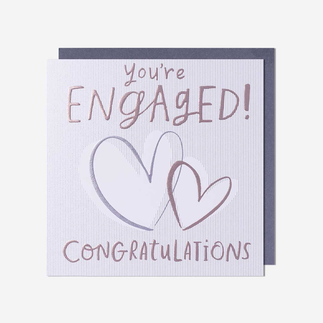 You're Engaged Two Hearts Card