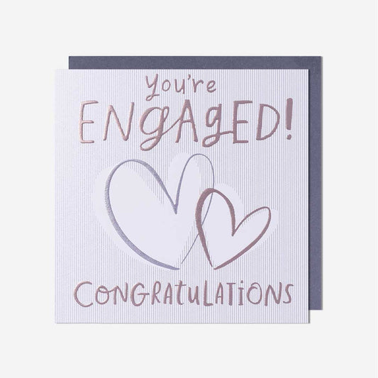 You're Engaged Two Hearts Card