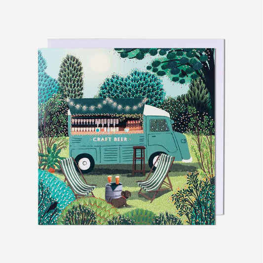Craft Beer Cart Blank Card