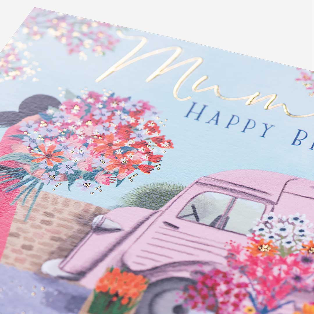 Flower Van Mum Birthday Card