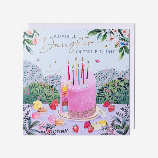 Wonderful Daughter Cake Birthday Card