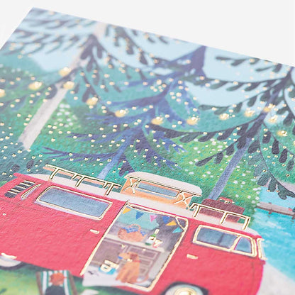 Camper Van By Lake Blank Card