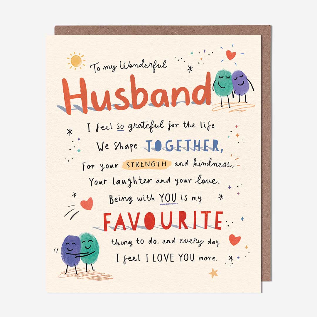 Grateful for the life we shape Husband Card