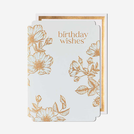 Birthday Wishes Floral Pattern Card