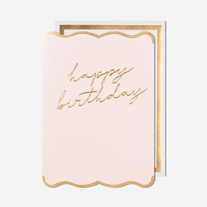 Happy Birthday Pink Background Card