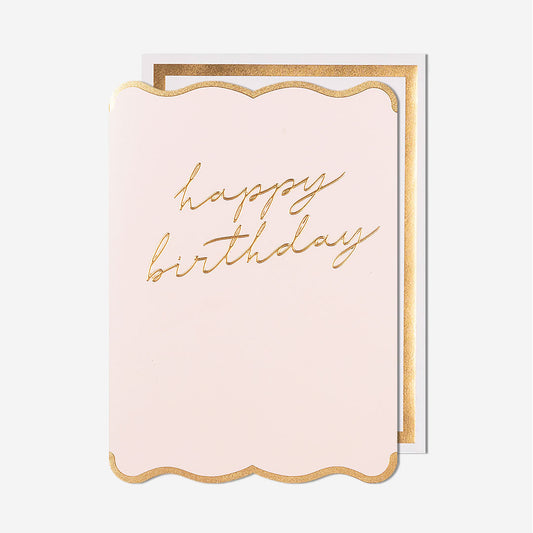 Happy Birthday Pink Background Card