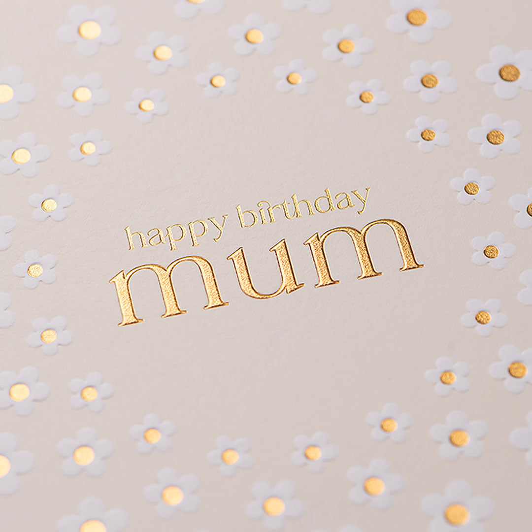 Mum Daisies Pattern Mum Birthday Card