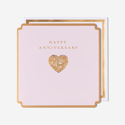 Anniversary Gold Heart Togetherness Anniversary Card
