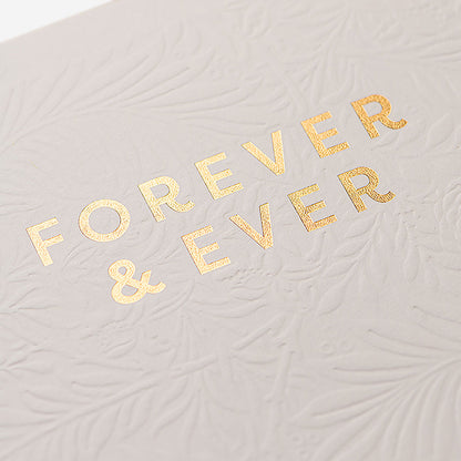 Forever & Ever Leaf Background Pattern Wedding Card