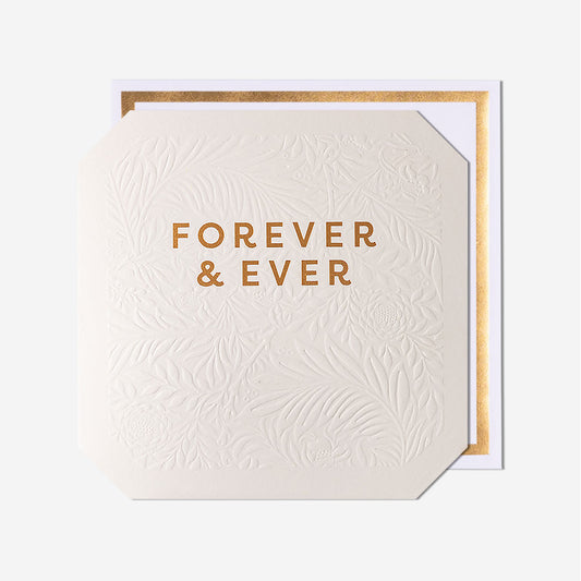 Forever & Ever Leaf Background Pattern Wedding Card