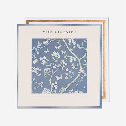 Blue Floral Pattern Sympathy Card