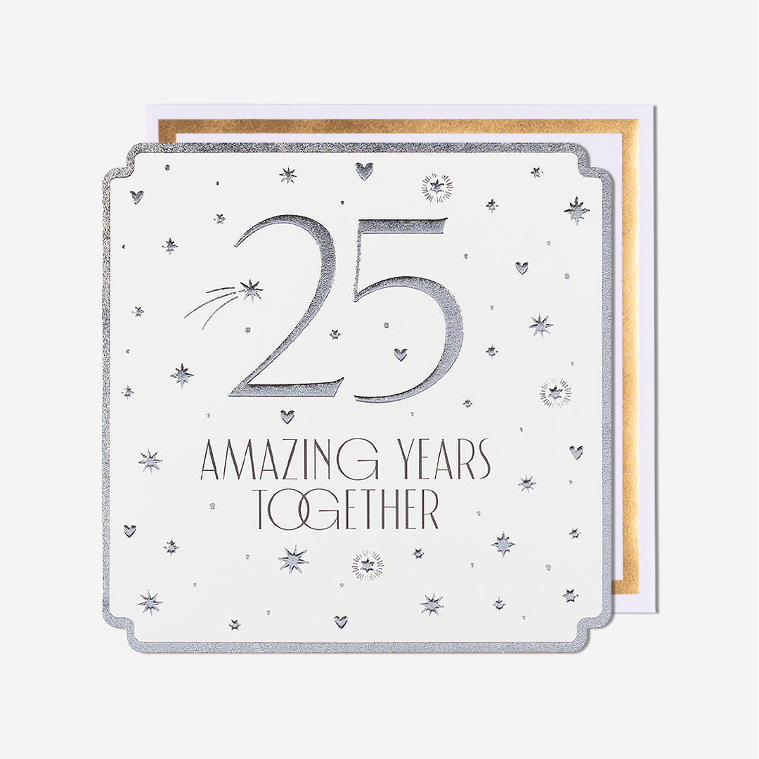 25 Amazing Years Together Silver Anniversary Card