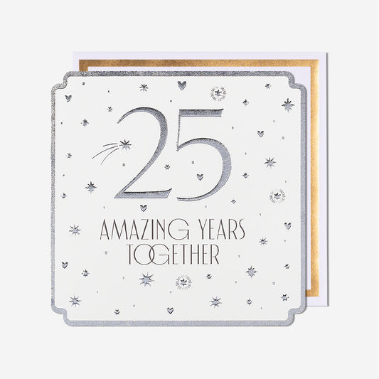 25 Amazing Years Together Silver Anniversary Card