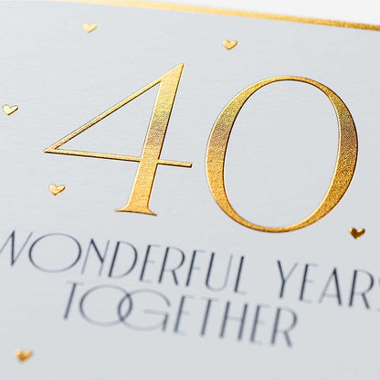 40 Wonderful Years Together Ruby Anniversary Card