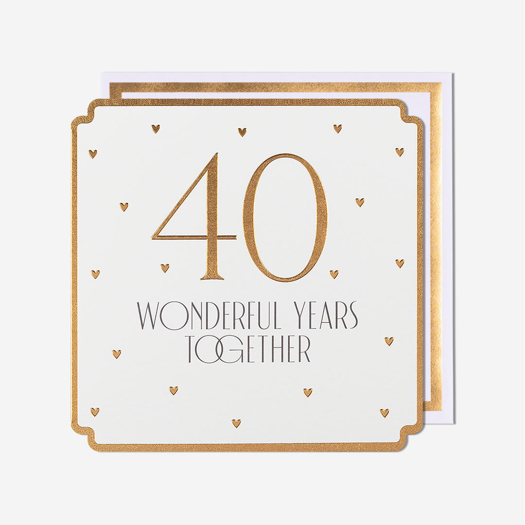 40 Wonderful Years Together Ruby Anniversary Card