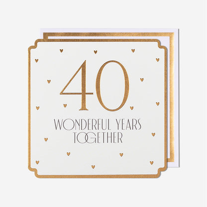 40 Wonderful Years Together Ruby Anniversary Card